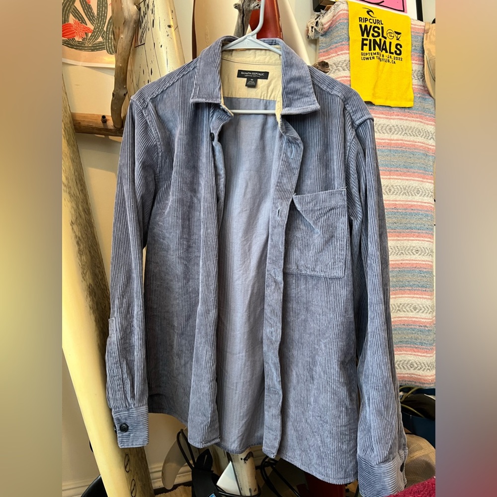 Banana Republic Blue Striped Casual Button Down Shirt
